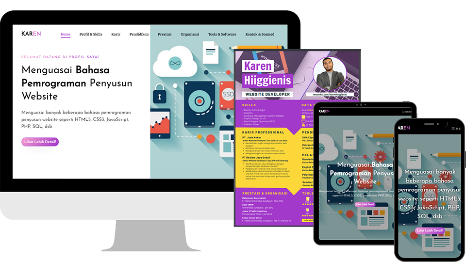 contoh website portofolio Developer