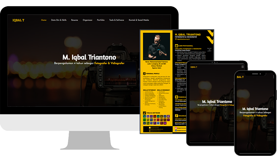 contoh website portofolio fotografer dan videografer