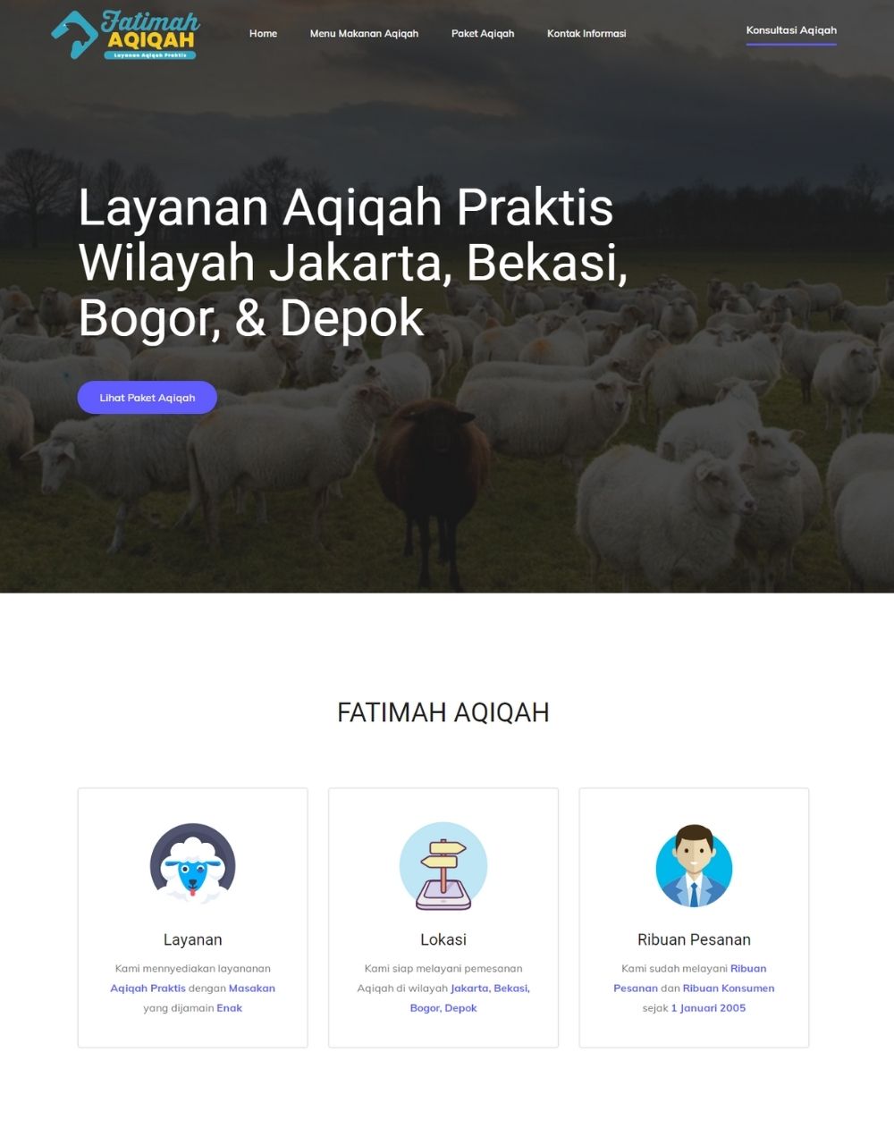 contoh tampilan website landing page atau sales page