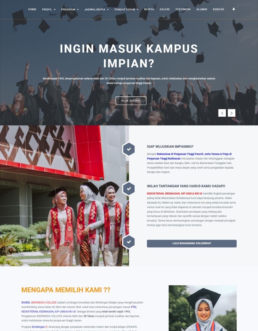 contoh tampilan website company profile atau website perusahaan